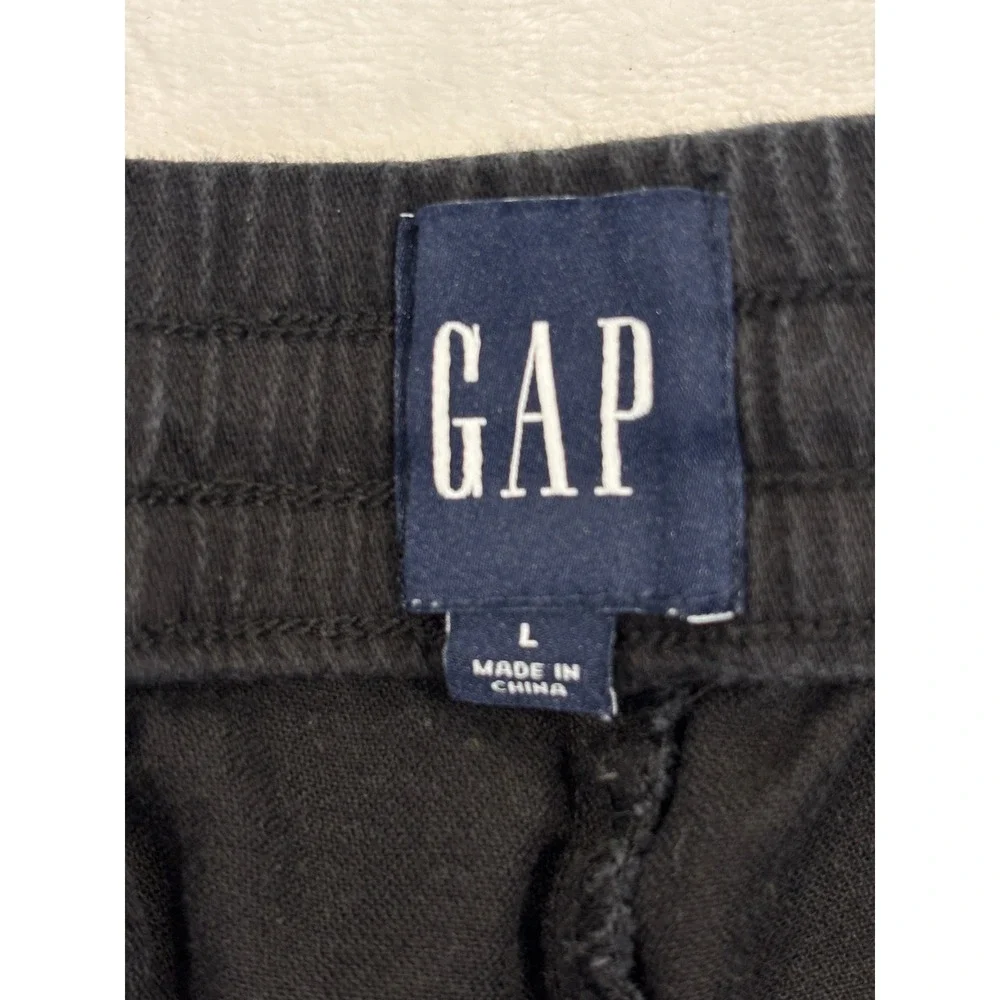 Gap Mens Black Drawstring Elastic Waist Jogger Pants Size L Casual Chino